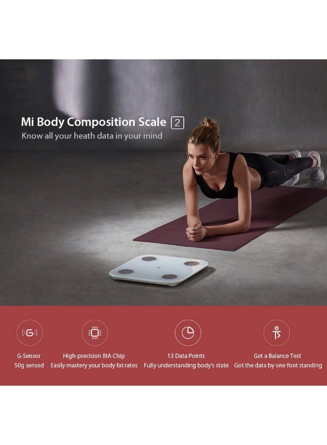 Xiaomi Mi Body Composition Scale - 2 - Smart Digital Weighing Scale with LED Display, Body Fat Analysis, Bluetooth, White - Image 2